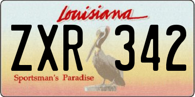 LA license plate ZXR342