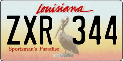 LA license plate ZXR344