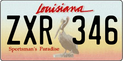 LA license plate ZXR346