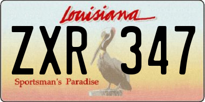 LA license plate ZXR347