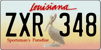 LA license plate ZXR348