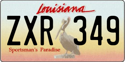 LA license plate ZXR349