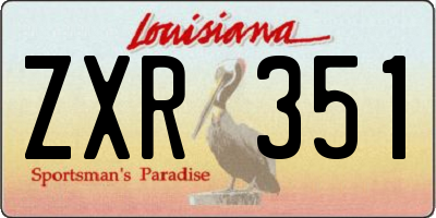 LA license plate ZXR351