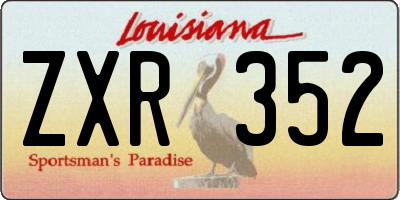LA license plate ZXR352