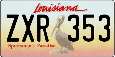LA license plate ZXR353