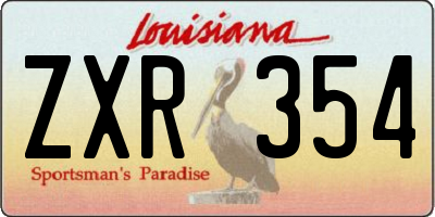 LA license plate ZXR354