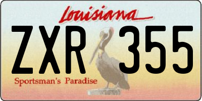 LA license plate ZXR355