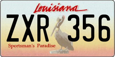 LA license plate ZXR356