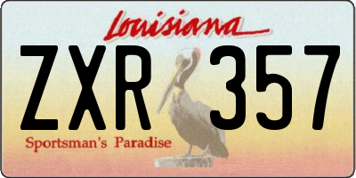 LA license plate ZXR357