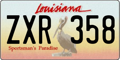 LA license plate ZXR358