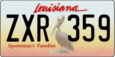 LA license plate ZXR359