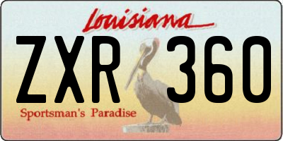 LA license plate ZXR360