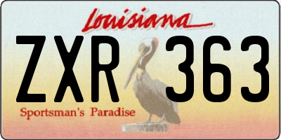 LA license plate ZXR363