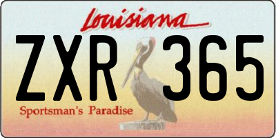 LA license plate ZXR365