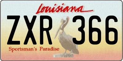 LA license plate ZXR366