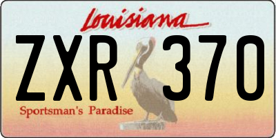 LA license plate ZXR370