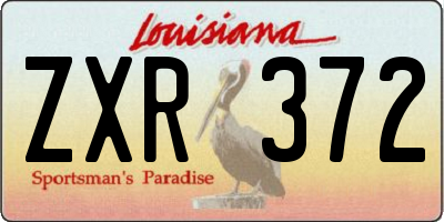 LA license plate ZXR372