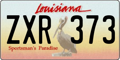 LA license plate ZXR373