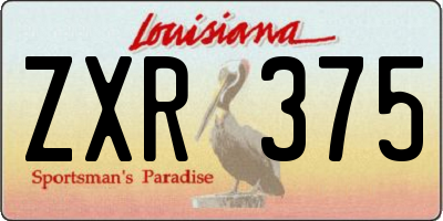 LA license plate ZXR375