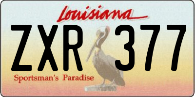 LA license plate ZXR377