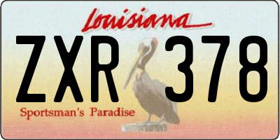 LA license plate ZXR378