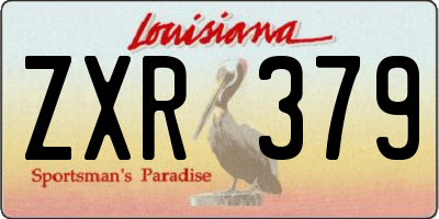 LA license plate ZXR379