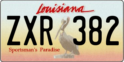 LA license plate ZXR382