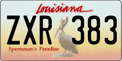 LA license plate ZXR383