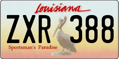 LA license plate ZXR388