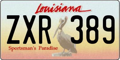 LA license plate ZXR389