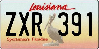 LA license plate ZXR391