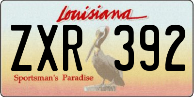 LA license plate ZXR392