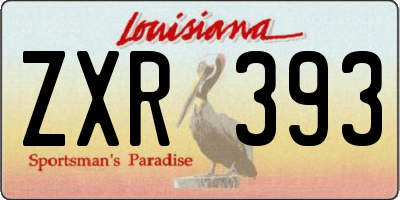 LA license plate ZXR393