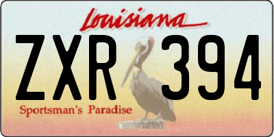 LA license plate ZXR394