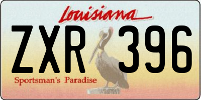 LA license plate ZXR396