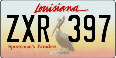 LA license plate ZXR397