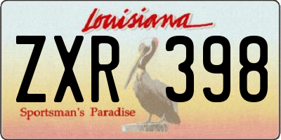 LA license plate ZXR398