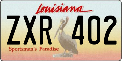 LA license plate ZXR402