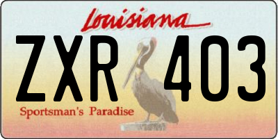 LA license plate ZXR403