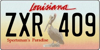 LA license plate ZXR409