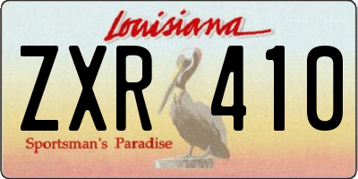 LA license plate ZXR410