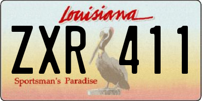 LA license plate ZXR411