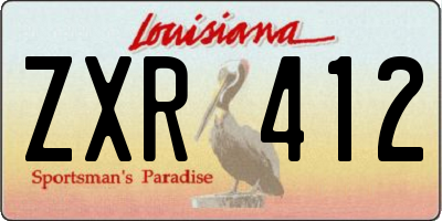 LA license plate ZXR412