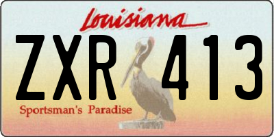 LA license plate ZXR413