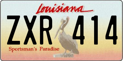LA license plate ZXR414