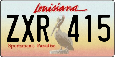 LA license plate ZXR415