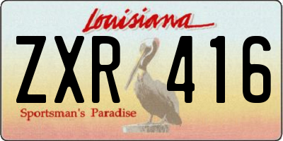 LA license plate ZXR416