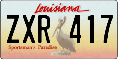 LA license plate ZXR417