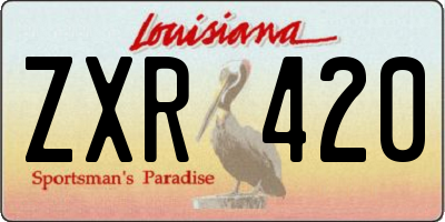 LA license plate ZXR420