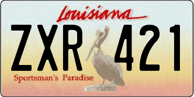 LA license plate ZXR421